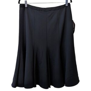 Jones New York Black Lined A-Line Flowy Triacetate Blend Career Skirt (12P)